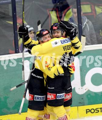 EBEL. Eishockey Bundesliga. EC VSV gegen UPC Vienna Capitals. Torjubel  (Vienna). Villach, am 28.2.2014.
Foto: Kuess 


---
pressefotos, pressefotografie, kuess, qs, qspictures, sport, bild, bilder, bilddatenbank