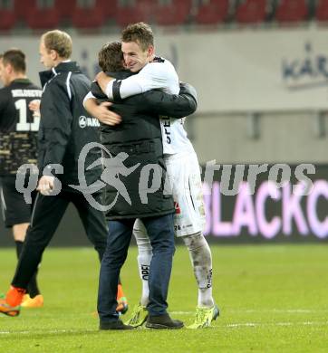 Fussball Bundesliga. RZ Pellets WAC.  Dietmar Riegler, Michael Sollbauer. Klagenfurt, 8.2.2014.
Foto: Kuess

---
pressefotos, pressefotografie, kuess, qs, qspictures, sport, bild, bilder, bilddatenbank