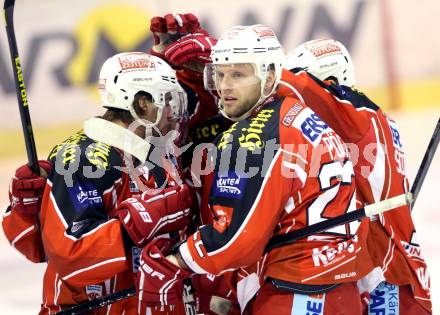 EBEL. Eishockey Bundesliga. KAC gegen HC TWK Innsbruck, Die Haie. Torjubel Thomas Poeck (KAC). Klagenfurt, am 2.3.2014.
Foto: Kuess 

---
pressefotos, pressefotografie, kuess, qs, qspictures, sport, bild, bilder, bilddatenbank