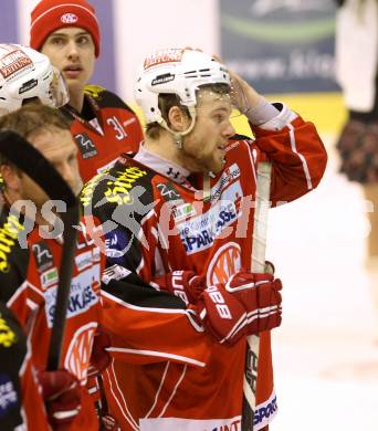 EBEL. Eishockey Bundesliga. KAC gegen HC TWK Innsbruck, Die Haie. Enttaeuscht Markus Pirmann (KAC). Klagenfurt, am 2.3.2014.
Foto: Kuess 

---
pressefotos, pressefotografie, kuess, qs, qspictures, sport, bild, bilder, bilddatenbank