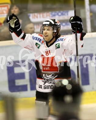 EBEL. Eishockey Bundesliga. KAC gegen HC TWK Innsbruck, Die Haie. Jubel Justin Donati (Innsbruck). Klagenfurt, am 2.3.2014.
Foto: Kuess 

---
pressefotos, pressefotografie, kuess, qs, qspictures, sport, bild, bilder, bilddatenbank