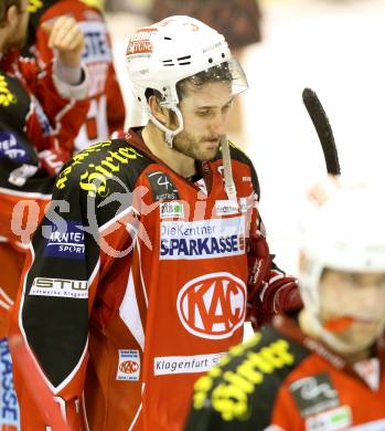 EBEL. Eishockey Bundesliga. KAC gegen HC TWK Innsbruck, Die Haie. Enttaeuscht Tyler Spurgeon (KAC). Klagenfurt, am 2.3.2014.
Foto: Kuess 

---
pressefotos, pressefotografie, kuess, qs, qspictures, sport, bild, bilder, bilddatenbank