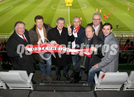 Fussball Laenderspiel. Oesterreich gegen Uruguay.  Alfred Ludwig, Wald(n)er, Peter Kaiser, Juergen Pfeiler, Reinhart Rohr, Holub, Ragger. Klagenfurt, 5.3.2014.
Foto: Kuess

---
pressefotos, pressefotografie, kuess, qs, qspictures, sport, bild, bilder, bilddatenbank