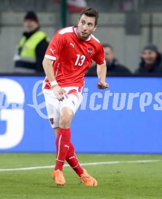 Fussball Laenderspiel. Oesterreich gegen Uruguay.  Markus Suttner (Oesterreich). Klagenfurt, 5.3.2014.
Foto: Kuess

---
pressefotos, pressefotografie, kuess, qs, qspictures, sport, bild, bilder, bilddatenbank