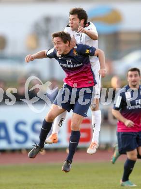 Fussball Bundesliga. RZ Pellets WAC gegen FC Admira Wacker Moedling. Nemanja Rnic, (WAC), Lukas Thuerauer  (Admira). Klagenfurt, 8.3.2014.
Foto: Kuess

---
pressefotos, pressefotografie, kuess, qs, qspictures, sport, bild, bilder, bilddatenbank