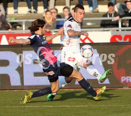 Fussball Bundesliga. RZ Pellets WAC gegen FC Admira Wacker Moedling. Sandro Gotal, (WAC), Richard Windbichler  (Admira). Klagenfurt, 8.3.2014.
Foto: Kuess

---
pressefotos, pressefotografie, kuess, qs, qspictures, sport, bild, bilder, bilddatenbank