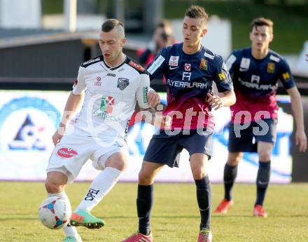 Fussball Bundesliga. RZ Pellets WAC gegen FC Admira Wacker Moedling. Peter ZUlj, (WAC), Maximilian Sax  (Admira). Klagenfurt, 8.3.2014.
Foto: Kuess

---
pressefotos, pressefotografie, kuess, qs, qspictures, sport, bild, bilder, bilddatenbank