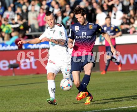 Fussball Bundesliga. RZ Pellets WAC gegen FC Admira Wacker Moedling. Peter Zulj, (WAC), Christoph Schoesswendter  (Admira). Klagenfurt, 8.3.2014.
Foto: Kuess

---
pressefotos, pressefotografie, kuess, qs, qspictures, sport, bild, bilder, bilddatenbank