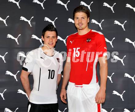 Fussball. Laenderspiel Oesterreich gegen Uruguay. Pressekonferenz Oesterreichischer Fussballverband. Zlatko Junuzovic, Sebastian Proedl. Klagenfurt, 3.3.2013.
Foto: Kuess

---
pressefotos, pressefotografie, kuess, qs, qspictures, sport, bild, bilder, bilddatenbank