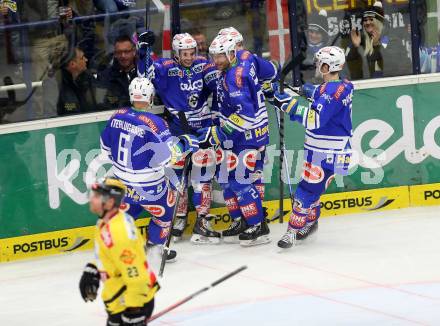 EBEL. Eishockey Bundesliga. EC VSV gegen UPC Vienna Capitals. Torjubel (VSV). Villach, am 9.3.2014.
Foto: Kuess 


---
pressefotos, pressefotografie, kuess, qs, qspictures, sport, bild, bilder, bilddatenbank