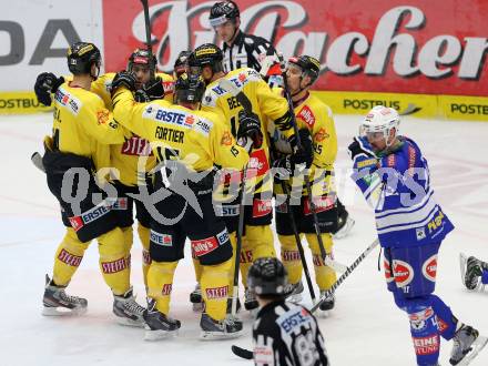 EBEL. Eishockey Bundesliga. EC VSV gegen UPC Vienna Capitals. Torjubel   (Vienna). Villach, am 9.3.2014.
Foto: Kuess 


---
pressefotos, pressefotografie, kuess, qs, qspictures, sport, bild, bilder, bilddatenbank