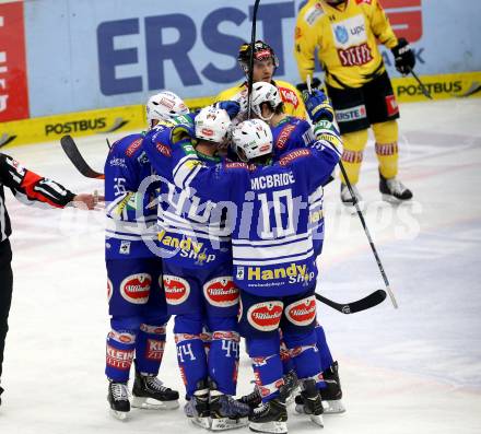 EBEL. Eishockey Bundesliga. EC VSV gegen UPC Vienna Capitals. Torjubel (VSV). Villach, am 9.3.2014.
Foto: Kuess 


---
pressefotos, pressefotografie, kuess, qs, qspictures, sport, bild, bilder, bilddatenbank