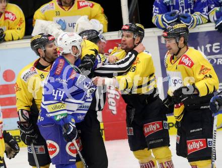 EBEL. Eishockey Bundesliga. EC VSV gegen UPC Vienna Capitals. Curtis Fraser,  (VSV), Benoit Gratton (Vienna). Villach, am 9.3.2014.
Foto: Kuess 


---
pressefotos, pressefotografie, kuess, qs, qspictures, sport, bild, bilder, bilddatenbank