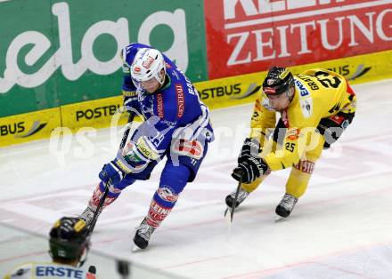 EBEL. Eishockey Bundesliga. EC VSV gegen UPC Vienna Capitals. Stefan Bacher, (VSV),   Benoit Gratton  (Vienna). Villach, am 9.3.2014.
Foto: Kuess 


---
pressefotos, pressefotografie, kuess, qs, qspictures, sport, bild, bilder, bilddatenbank