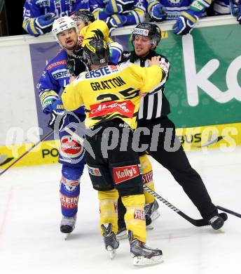 EBEL. Eishockey Bundesliga. EC VSV gegen UPC Vienna Capitals. Curtis Fraser,  (VSV), Benoit Gratton (Vienna).  Villach, am 9.3.2014.
Foto: Kuess 


---
pressefotos, pressefotografie, kuess, qs, qspictures, sport, bild, bilder, bilddatenbank