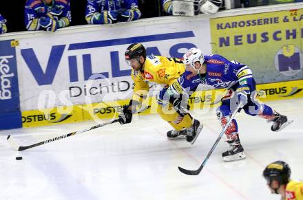 EBEL. Eishockey Bundesliga. EC VSV gegen UPC Vienna Capitals. Derek Ryan, (VSV), Michael Schiechl  (Vienna). Villach, am 9.3.2014.
Foto: Kuess 


---
pressefotos, pressefotografie, kuess, qs, qspictures, sport, bild, bilder, bilddatenbank