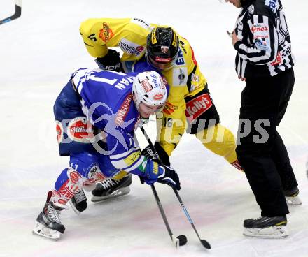 EBEL. Eishockey Bundesliga. EC VSV gegen UPC Vienna Capitals. Derek Ryan,  (VSV), Kris Beech (Vienna). Villach, am 9.3.2014.
Foto: Kuess 


---
pressefotos, pressefotografie, kuess, qs, qspictures, sport, bild, bilder, bilddatenbank