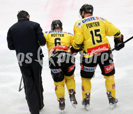 EBEL. Eishockey Bundesliga. EC VSV gegen UPC Vienna Capitals. Rafael Rotter, Francois Fortier (Vienna). Villach, am 9.3.2014.
Foto: Kuess 


---
pressefotos, pressefotografie, kuess, qs, qspictures, sport, bild, bilder, bilddatenbank