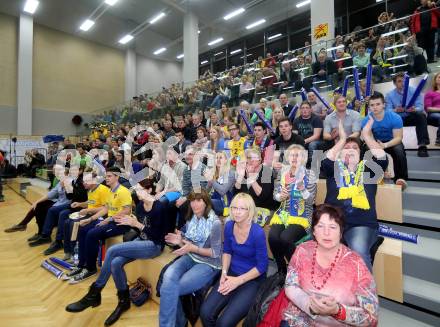 Volleyball MEVZA. Final Four. Finale. SK Aich/Dob gegen ACH Volley Ljubljana. Fans (Aich/Dob). Bleiburg, 12.3.2014. 
Foto: Kuess
---
pressefotos, pressefotografie, kuess, qs, qspictures, sport, bild, bilder, bilddatenbank