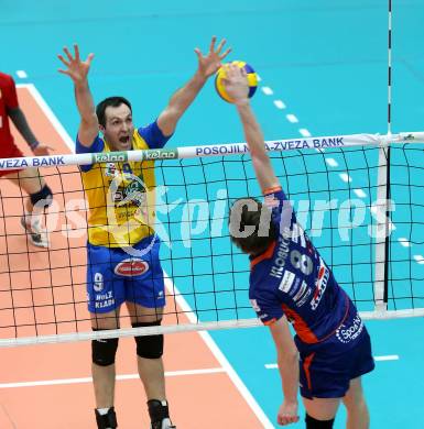 Volleyball MEVZA. Final Four. Finale. SK Aich/Dob gegen ACH Volley Ljubljana. Grut Andrej (Aich/Dob). Bleiburg, 12.3.2014. 
Foto: Kuess
---
pressefotos, pressefotografie, kuess, qs, qspictures, sport, bild, bilder, bilddatenbank