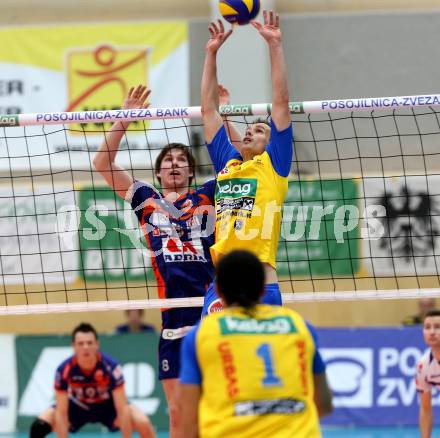 Volleyball MEVZA. Final Four. Finale. SK Aich/Dob gegen ACH Volley Ljubljana. Rok Satler  (Aich/Dob). Bleiburg, 12.3.2014. 
Foto: Kuess
---
pressefotos, pressefotografie, kuess, qs, qspictures, sport, bild, bilder, bilddatenbank