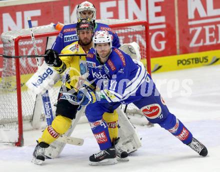 EBEL. Eishockey Bundesliga. EC VSV gegen UPC Vienna Capitals. Mario Altmann, (VSV),  Rafael Rotter (Vienna). Villach, am 14.3.2014.
Foto: Kuess 


---
pressefotos, pressefotografie, kuess, qs, qspictures, sport, bild, bilder, bilddatenbank