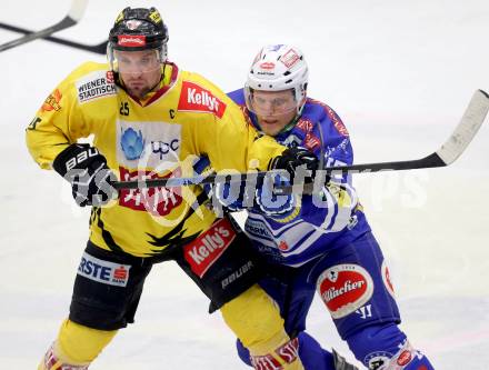 EBEL. Eishockey Bundesliga. EC VSV gegen UPC Vienna Capitals. Mario Lamoureux,  (VSV), Benoit Gratton (Vienna). Villach, am 14.3.2014.
Foto: Kuess 


---
pressefotos, pressefotografie, kuess, qs, qspictures, sport, bild, bilder, bilddatenbank