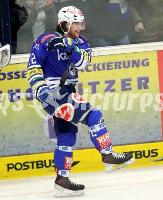 EBEL. Eishockey Bundesliga. EC VSV gegen UPC Vienna Capitals. Torjubel John Hughes (VSV). Villach, am 14.3.2014.
Foto: Kuess 


---
pressefotos, pressefotografie, kuess, qs, qspictures, sport, bild, bilder, bilddatenbank