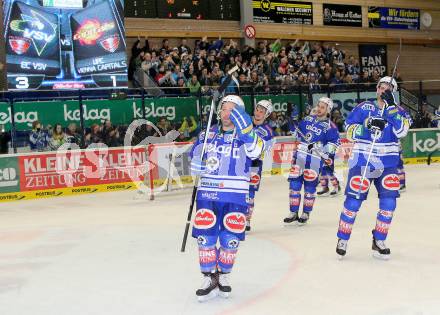 EBEL. Eishockey Bundesliga. EC VSV gegen UPC Vienna Capitals. Jubel VSV. Villach, am 14.3.2014.
Foto: Kuess 


---
pressefotos, pressefotografie, kuess, qs, qspictures, sport, bild, bilder, bilddatenbank