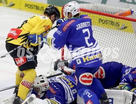 EBEL. Eishockey Bundesliga. EC VSV gegen UPC Vienna Capitals. Jean Philippe Lamoureux, Cole Jarrett, (VSV),  Justin Keller  (Vienna). Villach, am 14.3.2014.
Foto: Kuess 


---
pressefotos, pressefotografie, kuess, qs, qspictures, sport, bild, bilder, bilddatenbank