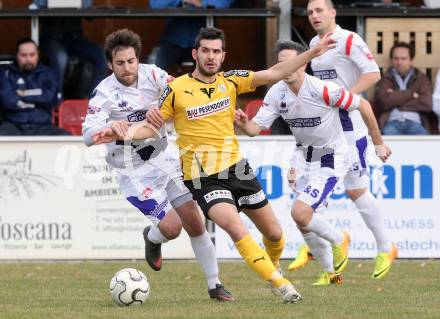 Fussball Regionalliga. SAK gegen Voecklamarkt. Helmut Koenig,  (SAK), Stefan Sammer (Voecklamarkt). Welzenegg, amm 15.3.2014.
Foto: Kuess
---
pressefotos, pressefotografie, kuess, qs, qspictures, sport, bild, bilder, bilddatenbank