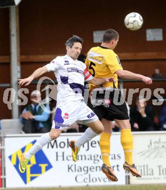 Fussball Regionalliga. SAK gegen Voecklamarkt. Thomas Riedl, (SAK), Pascal Stoeger  (Voecklamarkt). Welzenegg, amm 15.3.2014.
Foto: Kuess
---
pressefotos, pressefotografie, kuess, qs, qspictures, sport, bild, bilder, bilddatenbank