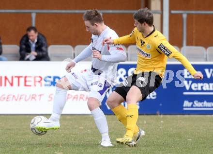 Fussball Regionalliga. SAK gegen Voecklamarkt. Darijo Biscan, (SAK), Thomas Laganda (Voecklamarkt). Welzenegg, amm 15.3.2014.
Foto: Kuess
---
pressefotos, pressefotografie, kuess, qs, qspictures, sport, bild, bilder, bilddatenbank