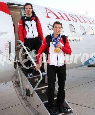 Behindertensport. Paralympics. Empfang Doppelgoldmedaillengewinner Markus Salcher.  Thomas Grochar, Markus Salcher. Klagenfurt, am 17.3.2014.
Foto: Kuess
---
pressefotos, pressefotografie, kuess, qs, qspictures, sport, bild, bilder, bilddatenbank