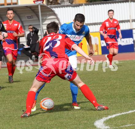 Fussball. Regionalliga. VSV gegen SAK. Sandro Michael Ebner (VSV), Martin Lenosek (SAK). Villach, 22.3.2014.
Foto: Kuess
---
pressefotos, pressefotografie, kuess, qs, qspictures, sport, bild, bilder, bilddatenbank