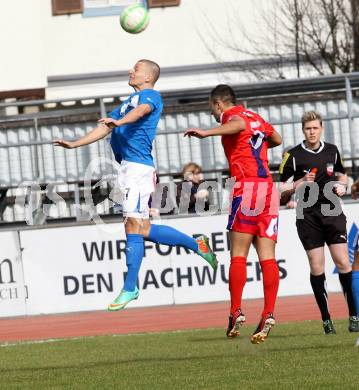 Fussball. Regionalliga. VSV gegen SAK. Dario Drmac (VSV), Murat Veliu (SAK). Villach, 22.3.2014.
Foto: Kuess
---
pressefotos, pressefotografie, kuess, qs, qspictures, sport, bild, bilder, bilddatenbank