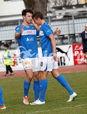 Fussball. Regionalliga. VSV gegen SAK. Torjubel Moritz Guetz, Luka Caculovic (VSV). Villach, 22.3.2014.
Foto: Kuess
---
pressefotos, pressefotografie, kuess, qs, qspictures, sport, bild, bilder, bilddatenbank