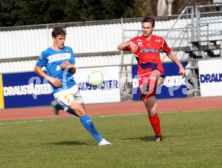 Fussball. Regionalliga. VSV gegen SAK. Moritz Guetz (VSV), Patrick Lausegger (SAK). Villach, 22.3.2014.
Foto: Kuess
---
pressefotos, pressefotografie, kuess, qs, qspictures, sport, bild, bilder, bilddatenbank