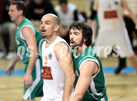 Basketball 2. Bundesliga. Woerthersee Piraten gegen BK Mattersburg Rocks. Joachim Buggelsheim (Piraten), Mach Michael (Mattersburg). Klagenfurt, am 22.3.2014.
Foto: Kuess 
---
pressefotos, pressefotografie, kuess, qs, qspictures, sport, bild, bilder, bilddatenbank