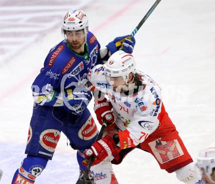 EBEL. Eishockey Bundesliga. EC VSV gegen HCB Suedtirol. Eric Hunter (VSV), Davide Nicoletti (Bozen). Villach, am 25.3.2014.
Foto: Kuess 


---
pressefotos, pressefotografie, kuess, qs, qspictures, sport, bild, bilder, bilddatenbank