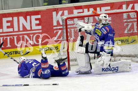 EBEL. Eishockey Bundesliga. EC VSV gegen HCB Suedtirol. Cole Jarrett, Jean Philippe Lamoureux (VSV). Villach, am 25.3.2014.
Foto: Kuess 


---
pressefotos, pressefotografie, kuess, qs, qspictures, sport, bild, bilder, bilddatenbank