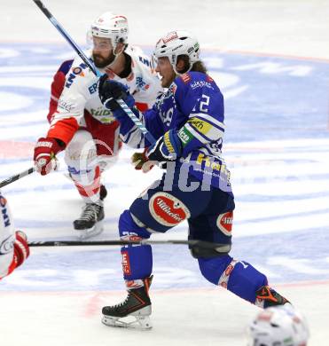 EBEL. Eishockey Bundesliga. EC VSV gegen HCB Suedtirol. John Hughes (VSV), Sebastien Piche (Bozen). Villach, am 25.3.2014.
Foto: Kuess 


---
pressefotos, pressefotografie, kuess, qs, qspictures, sport, bild, bilder, bilddatenbank