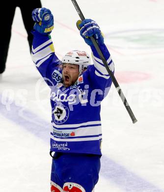 EBEL. Eishockey Bundesliga. EC VSV gegen HCB Suedtirol. Torjubel Gerhard Unterluggauer (VSV). Villach, am 25.3.2014.
Foto: Kuess 


---
pressefotos, pressefotografie, kuess, qs, qspictures, sport, bild, bilder, bilddatenbank