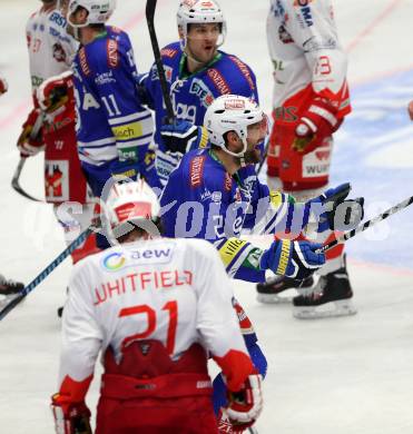 EBEL. Eishockey Bundesliga. EC VSV gegen HCB Suedtirol. Torjubel Cole Jarrett (VSV). Villach, am 25.3.2014.
Foto: Kuess 


---
pressefotos, pressefotografie, kuess, qs, qspictures, sport, bild, bilder, bilddatenbank