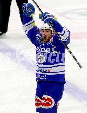 EBEL. Eishockey Bundesliga. EC VSV gegen HCB Suedtirol. Torjubel Gerhard Unterluggauer (VSV). Villach, am 25.3.2014.
Foto: Kuess 


---
pressefotos, pressefotografie, kuess, qs, qspictures, sport, bild, bilder, bilddatenbank