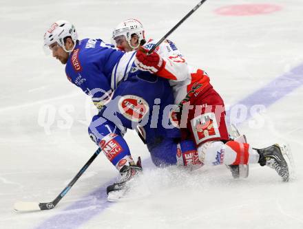 EBEL. Eishockey Bundesliga. EC VSV gegen HCB Suedtirol. Eric Hunter, (VSV), Matt Tomassoni  (Bozen). Villach, am 25.3.2014.
Foto: Kuess 


---
pressefotos, pressefotografie, kuess, qs, qspictures, sport, bild, bilder, bilddatenbank