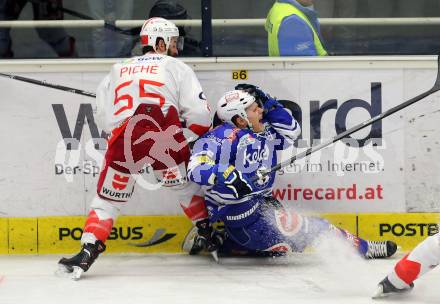 EBEL. Eishockey Bundesliga. EC VSV gegen HCB Suedtirol. Mario Lamoureux, (VSV), Sebastien Piche  (Bozen). Villach, am 25.3.2014.
Foto: Kuess 


---
pressefotos, pressefotografie, kuess, qs, qspictures, sport, bild, bilder, bilddatenbank