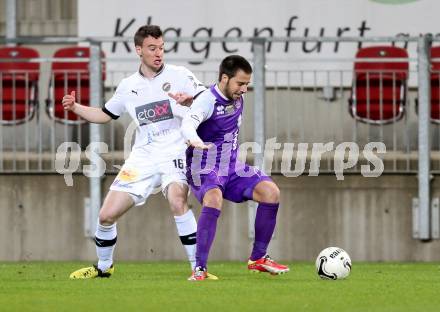 Fussball Regionalliga. SK Austria Klagenfurt gegen VSV. Abian Jose Serrano Davila, (Austria Klagenfurt), Tobias Marco Graf (VSV). Klagenfurt, 28.3.2014.
Foto: Kuess
---
pressefotos, pressefotografie, kuess, qs, qspictures, sport, bild, bilder, bilddatenbank