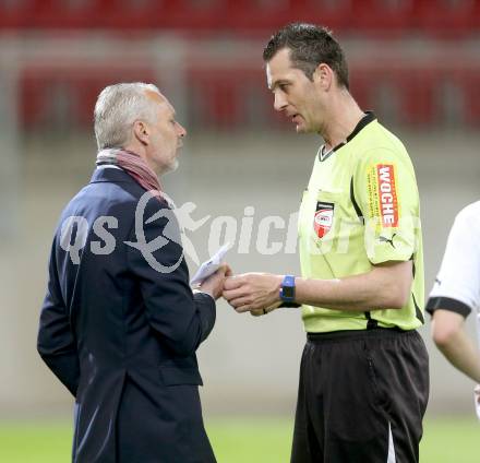 Fussball Regionalliga. SK Austria Klagenfurt gegen VSV. Trainer Peter Hrstic, (VSV), Schiedsrichter Guenter Messner . Klagenfurt, 28.3.2014.
Foto: Kuess
---
pressefotos, pressefotografie, kuess, qs, qspictures, sport, bild, bilder, bilddatenbank