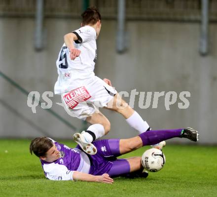 Fussball Regionalliga. SK Austria Klagenfurt gegen VSV. Michael Tschemernjak, (Austria Klagenfurt), Marko Modic (VSV). Klagenfurt, 28.3.2014.
Foto: Kuess
---
pressefotos, pressefotografie, kuess, qs, qspictures, sport, bild, bilder, bilddatenbank